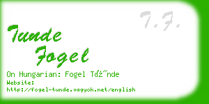 tunde fogel business card